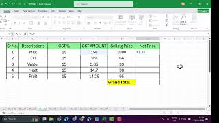 how to calculate gst in excel with example [upl. by Syl]