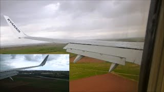 Left and Right wings double view Ryanair B738 Landing at Beziers Airport [upl. by Anaoj]