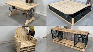 9 Amazing Homemade Ideas Worth Watching For Woodworking Project Cheap From Plastic Crates And Pallet [upl. by Nnaeus]