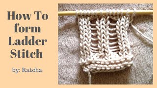 How To Knit and Form Ladder Stitches  2 Ladder Stitch Patterns Included [upl. by Lein962]