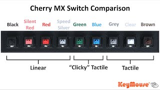 Cherry MX Switch Comparison  KeyMouse [upl. by Atsirk]