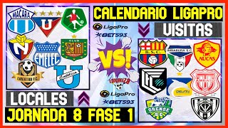 🔴LIGAPRO CALENDARIO FECHA 8 PRIMERA ETAPA LIGAPRO ECUADOR 2024  PROXIMOS PARTIDOS LIGAPRO FASE 1 [upl. by Ameerak]