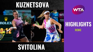 Svetlana Kuznetsova vs Elina Svitolina  2020 Rome Second Round  WTA Highlights [upl. by Pacifica]