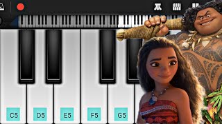 Youre Welcome  Moana Song Piano Mobile PERFECT PIANO EASY Piano Tutorial  Dwayne Johnson [upl. by Rednaeel820]