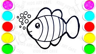 How To Draw Fish  Easy Drawing Colouring Fish  Kids Drawing Colouring Fish Easy Fish Drawing [upl. by Hughie]