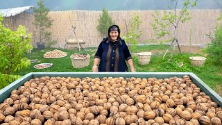 10000 Walnuts Making Lots of Delicious Walnut Jam in the Village [upl. by Adirahs]