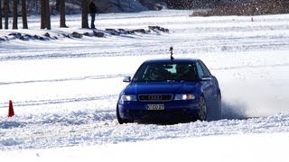 Audi S4 biturbo Saginaw Valley SCCA Ross Lake Ice Race  February 24th 2013 Highlights [upl. by Ecirp192]