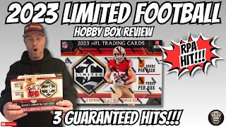 3 GUARANTEED HITS‼️ 2023 PANINI LIMITED FOOTBALL HOBBY BOX REVIEW 🏈 [upl. by Woolley]