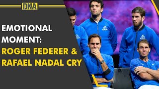 Federer retires Roger Federer amp Rafael Nadal cry in emotional scene [upl. by Henri829]