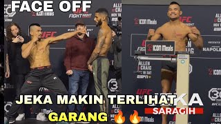 FACE OFF 🔥🔥 JEKA SARAGIH VS LUCAS ALEXANDER FEATHERWEIGHT UFC [upl. by Idnil]