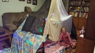 How to build a simple n easy indoor blanket fort  tent for 34 people [upl. by Eirrehs]