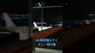 飛行機 新千歳空港ディズニー飛行機JAL新型機 [upl. by Barthel]