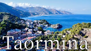 Taormina Sicily Italy  by drone 4K taormina [upl. by Ulu]