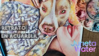 Pintando un pitbull en acuarela [upl. by Velleman]