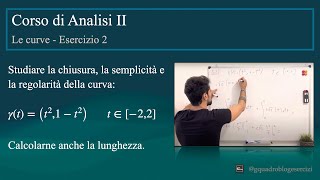 Analisi Matematica II le curve  Esercizio 2 [upl. by Eitten445]