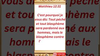 quotLe Blasphème contre lEsprit  Le Péché Impardonnablequot Matthieu 1231shortvideo youtubeshorts [upl. by Eiramave]