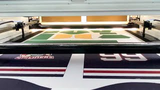 Laser Cutting Sublimation Ice Hockey Jerseys  Golden Laser [upl. by Ericka976]