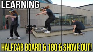 How To Halfcab Boardslide On Ledge 180 And Shove Out [upl. by Dittman695]