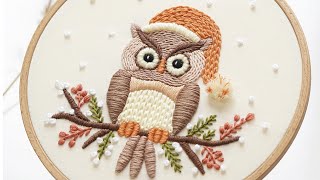 Clever owlNew embroidery tutorial [upl. by Castro]