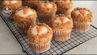 Adorable Eggless Moist Carrot Cupcakes for Easter [upl. by Meador673]