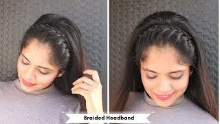 Braided Full Headband Hairstyle Open Hair Hairstyle For PartyFunction [upl. by Remo736]