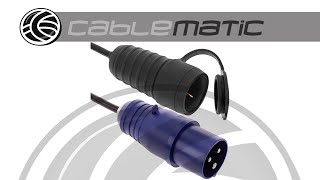 Enchufe industrial CETAC macho a SCHUKO hembra 2PT 16A 230V  distribuido por CABLEMATIC ® [upl. by Loats899]