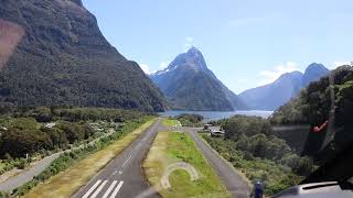 Milford Sound Helicopters approach and landing at Milford Sound aerodrome on 25th October 2022 [upl. by Hera]