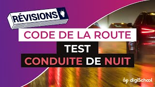 Code de la route  Test conduite de nuit correction [upl. by Arodoeht406]