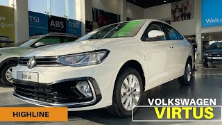 2024 Volkswagen Virtus Highline TSI MT 10L Detailed walkaround ReviewVFM✅Volkswagen Virtus [upl. by Selmner272]