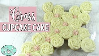 Cross Cupcake Cake Tutorial  Sweetwater Cakes [upl. by Trilly985]