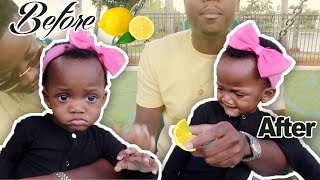 BABY EATS LEMON FOR THE FIRST TIME CUTE REACTION [upl. by Sauncho]