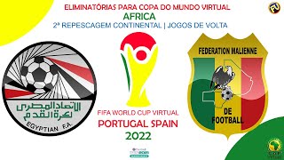 Eliminatórias Africanas Virtual  2ª Repescagem Egito x Mali  Jogo de Volta PES21 [upl. by Alleuqram144]