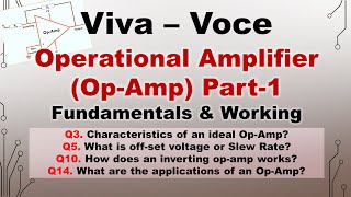 OpAmp  Operational Amplifier  VivaVoce  Part  1  Fundamentals [upl. by Gaspard747]