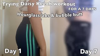 Trying daisy keech workout for a week  hourglassabs amp bubble butt burns a lot [upl. by Galina]