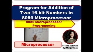 16 Bit addition Program in 8086 microprocessor method 2  Addition program in 8086 microprocessor [upl. by Odoric]