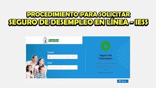 COMO SACAR EL SEGURO DE DESEMPLEO ECUADOR  IESS ECUADOR [upl. by Rephotsirhc]