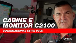 Cabine e Monitor C2100  Colheitadeira Axial Série 9005 da Massey Ferguson [upl. by Enyawud]