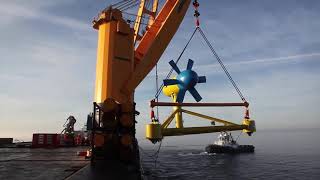 Installing SABELLA D10 Tidal turbine Ushant Island France I Blue Water Shipping [upl. by Enoch167]