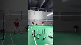 👀Check these two badminton players testing their skills in a fun aiming challenge 🏸📹 attetk43 [upl. by Norvil]