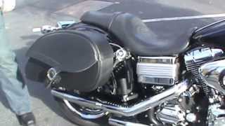 2009 HarleyDavidson Dyna Low Rider Motorcycle Saddlebags Review  vikingbagscom [upl. by Alimhaj]