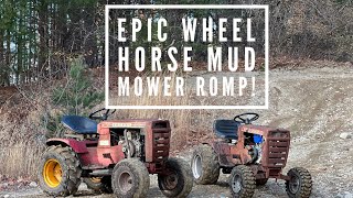 Wheel horse mud mower Trail ride [upl. by Zzabahs172]