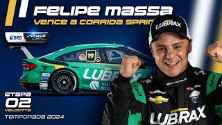 STOCK CAR 2024  FELIPE MASSA VENCE A CORRIDA SPRINT NO VELOCITTA  ETAPA 02 [upl. by Derfniw]