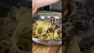 Creamy Steak amp Peppercorn Papardelle easydinner creamypasta [upl. by Ecirbaf]