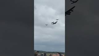 Lancaster bomber and Spitefire fly past [upl. by Meesan]