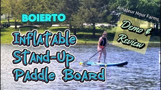 Boierto Inflatable StandUp Paddle Board  Demo amp Review from a rookie paddle boarder [upl. by Downing429]