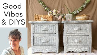 Quick amp Easy Wicker Furniture Flip to Sell  Glazing Painted Wicker DIY  Good Vibes and DIYs [upl. by Franchot175]