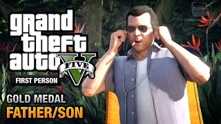 GTA 5  Mission 4  FatherSon First Person Gold Medal Guide  PS4 [upl. by Yelkao]