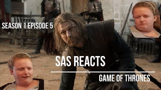 Game of Thrones Reaction  Season 1 Episode 5 The Wolf and the Lion [upl. by Ellenahs]