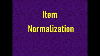 Item Normalization  Information Retrieval Systems  IRS [upl. by Leopold]