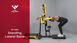 Train your Shoulders with HS 1050 Standing Lateral Raise machine by Into WellnessRealleader USA [upl. by Anyzratak]